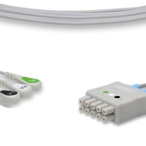 GE Healthcare Compatible ECG Leadwire / 3 Leads Snap