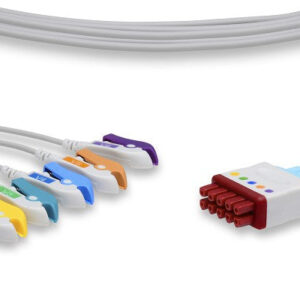 GE Healthcare > Marquette Compatible ECG Leadwire / 5 Leads V2-V6 Pinch/Grabber (Grouped)