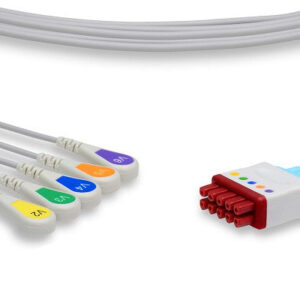 GE Healthcare > Marquette Compatible ECG Leadwire / 5 Leads V2-V6 Snap (Grouped)