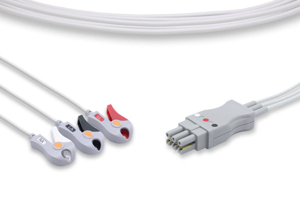 Datex Ohmeda Compatible ECG Leadwire / 3 Leads Pinch/Grabber