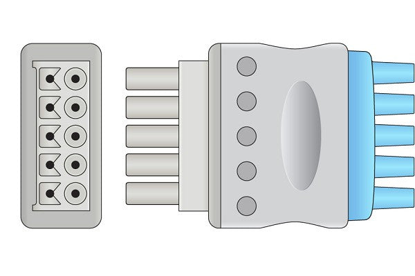 Datex Ohmeda Compatible ECG Leadwire / 3 Leads Pinch/Grabber - Image 2